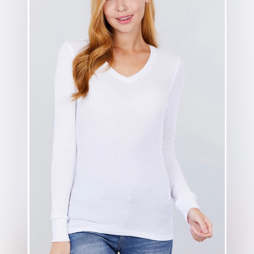 Long Slv V-neck Thermal Top